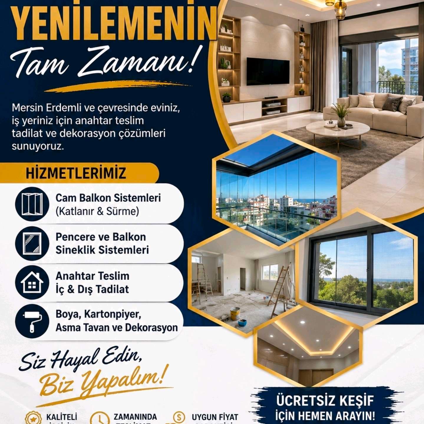 any tadilat komle cam balkon